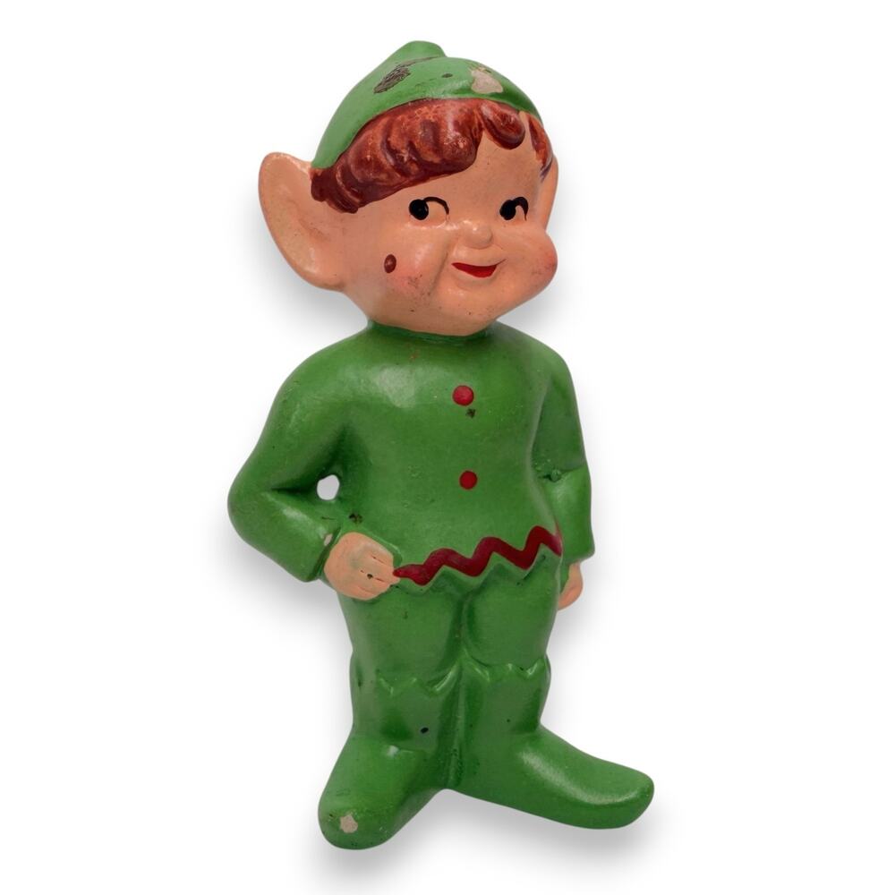 vintage mid-century ceramic elf pixie figurine Japan Mid Century 50's Christmas